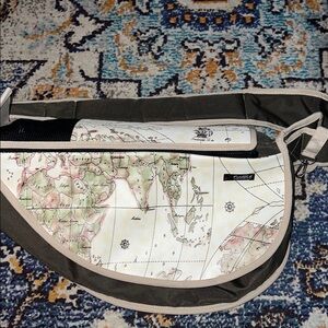 Fundle Luxury Pet Sling Olive Map  Series Print Bag GUC